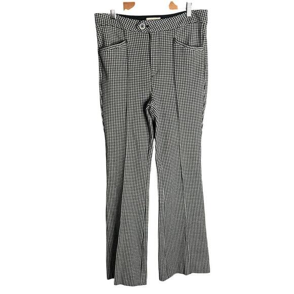 Anthropologie Houndstooth The Essential Trouser Black/White Size 6 - Picture 6 of 8